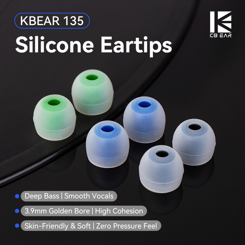 In Ear Monitor Iem - KBEAR 135 Silicone Eartips 3.9mm Wide