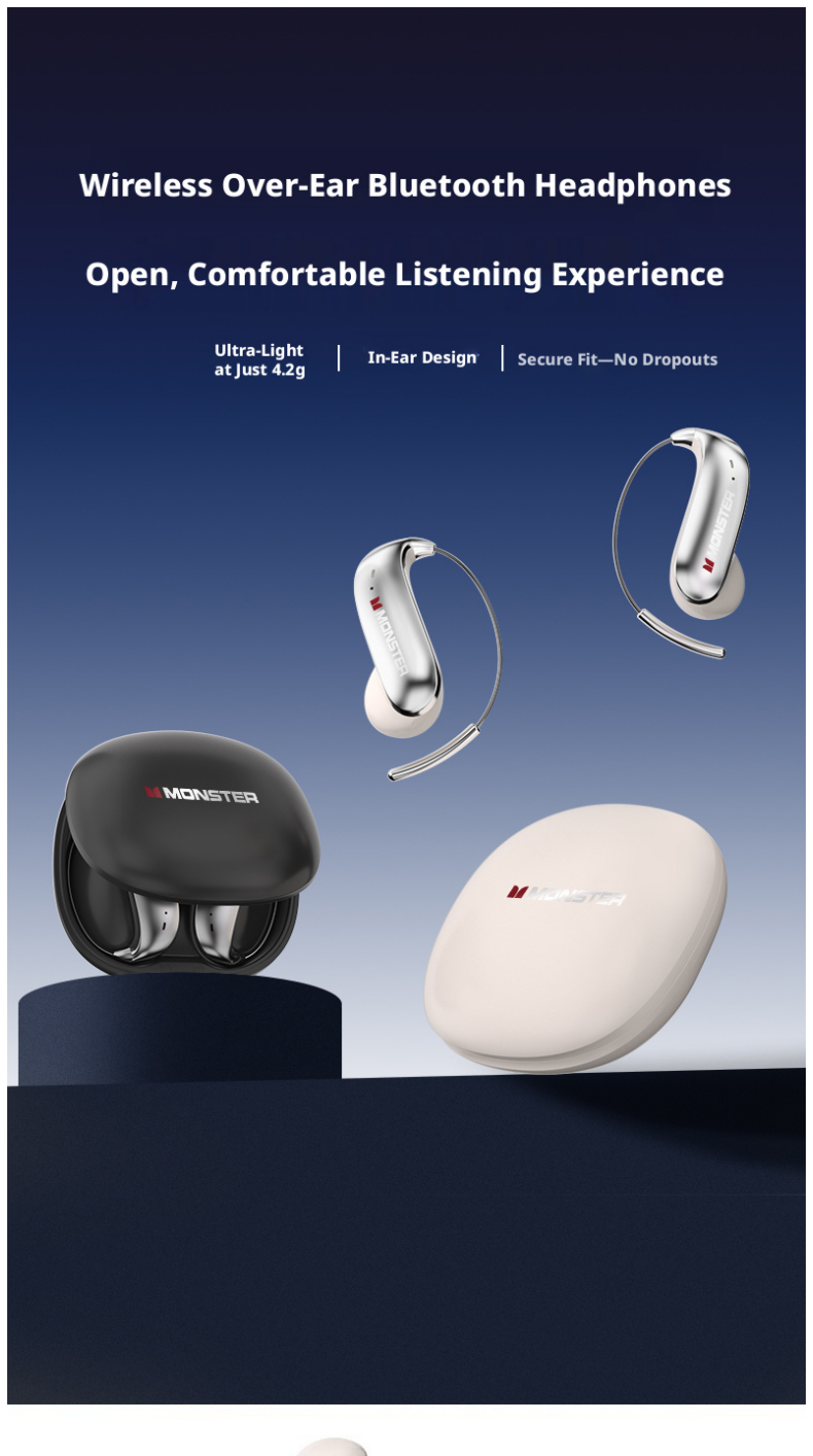 MONSTER C01 Open Ear Hook Wire - Sports Earphone Hook ulasan dan harga